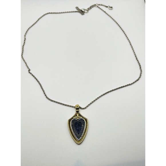 Brighton Medaille Crest Shield Reversible Necklace Gold & Silver Color - Picture 2 of 6